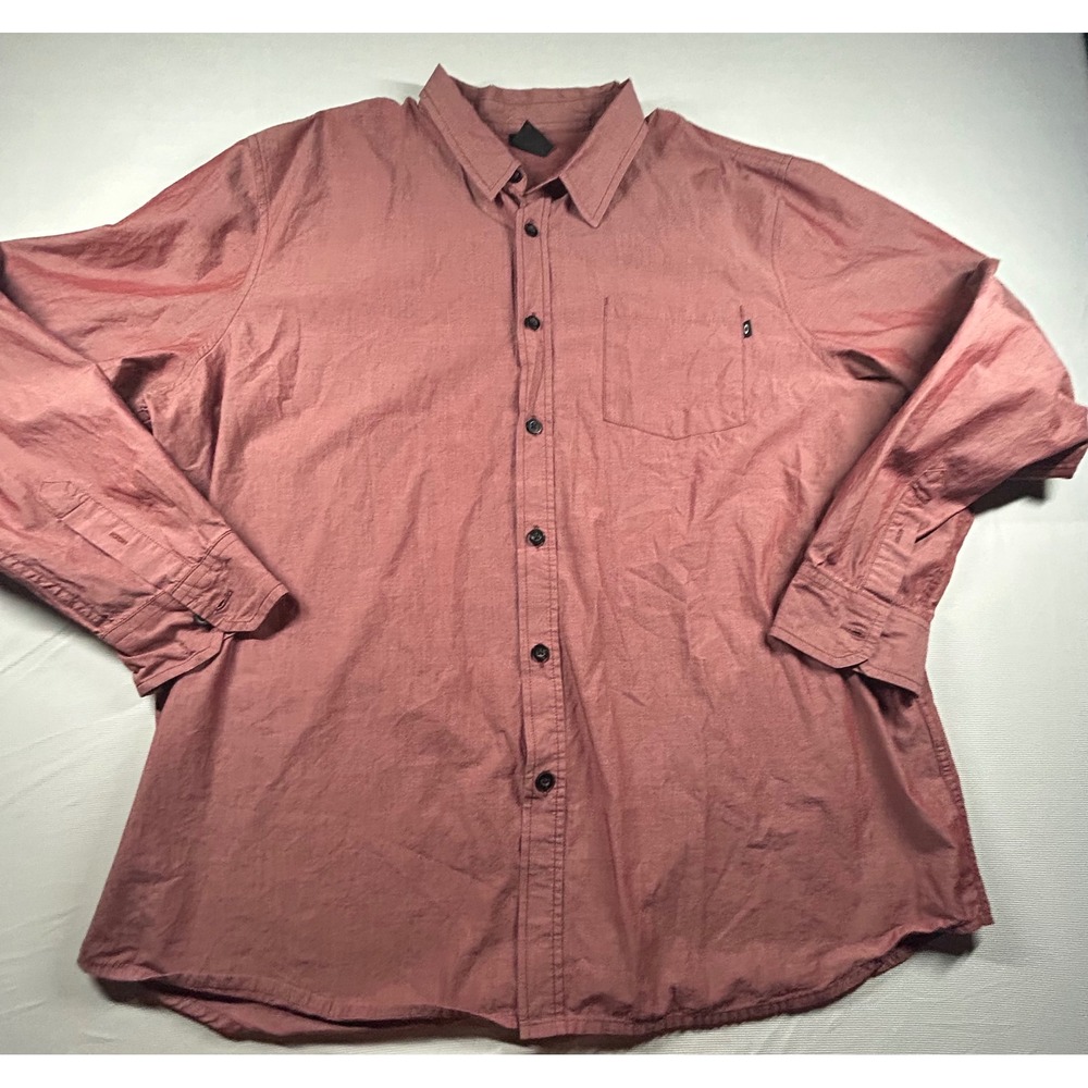 Oakley Mens XXL Regular Fit Long Sleeve Button Down Shirt Dusty Rose Mauve